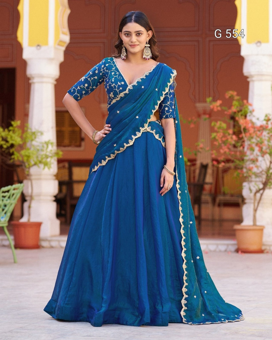 Designer Festive Look with Delicate Embroidery Detail - G 554