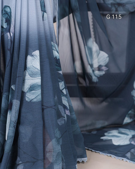 Floral patterned fabric with a focus on texture and color.