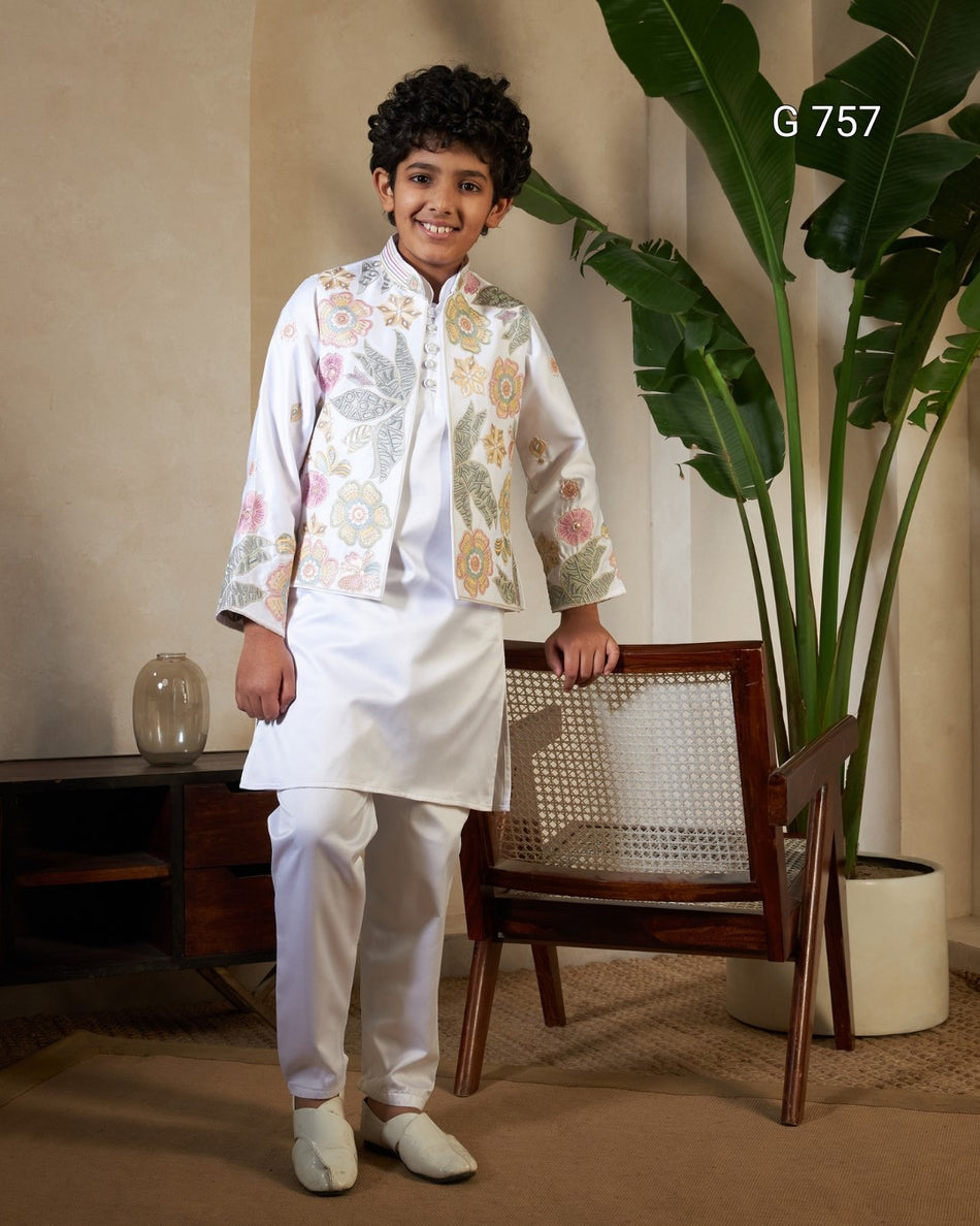 Premium Kids Kurta Set with Bottom - G 757