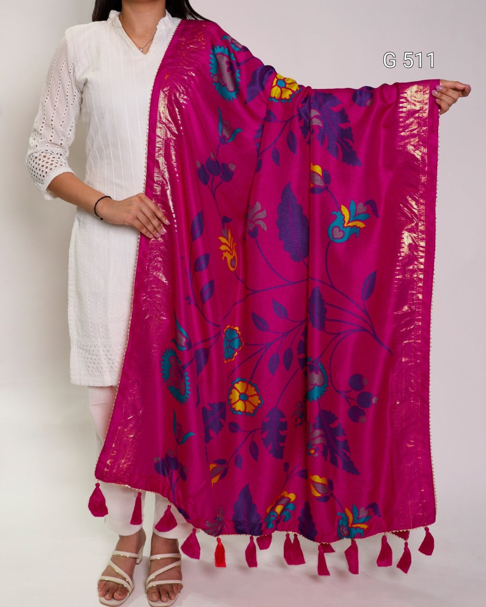 Tasar Silk Dupatta with Elegant Graceful Appeal - G 511