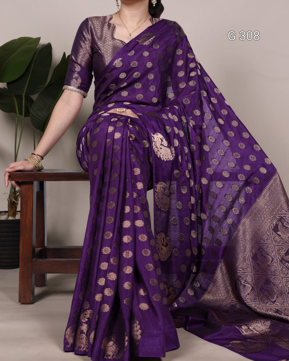 Roop Silk Saree with Zari Weaving Work – G 308