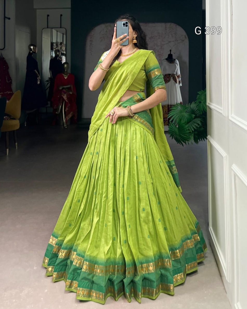 Pure Chanderi Lehenga with Zari Weaving Work – G 399