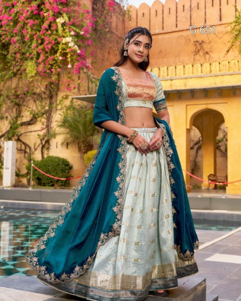 Graceful Wedding Lehenga with Elegant Pastel Tones  G 651