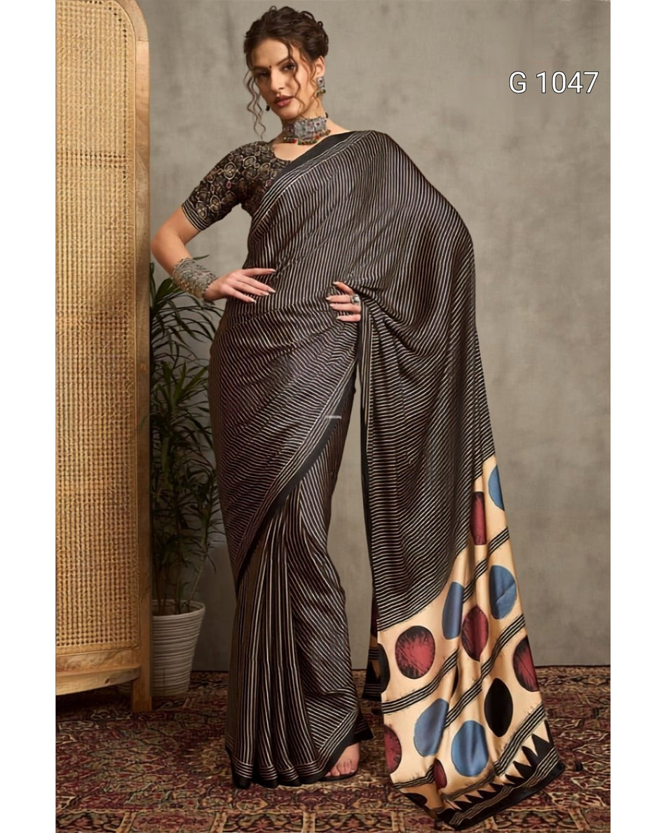 Stylish Gaji Satin Sarees for Every Occasion - G 1047