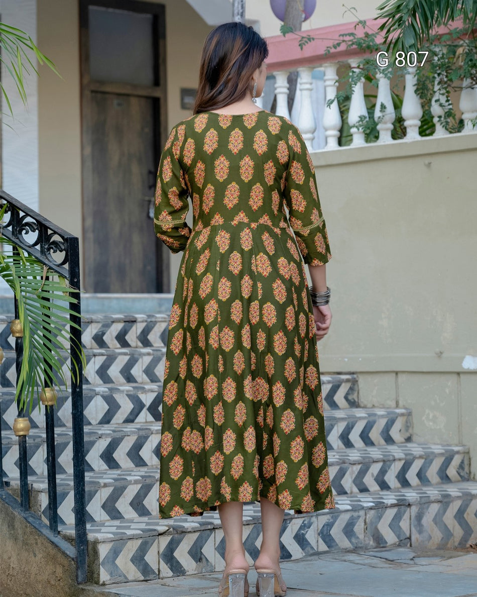 Comfortable Rayon A-Line Kurta for Casual Wear G 807