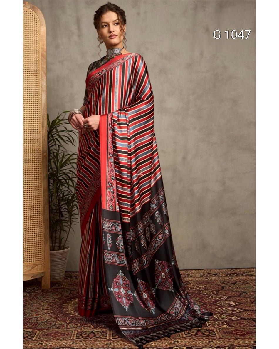 Stylish Gaji Satin Sarees for Every Occasion - G 1047