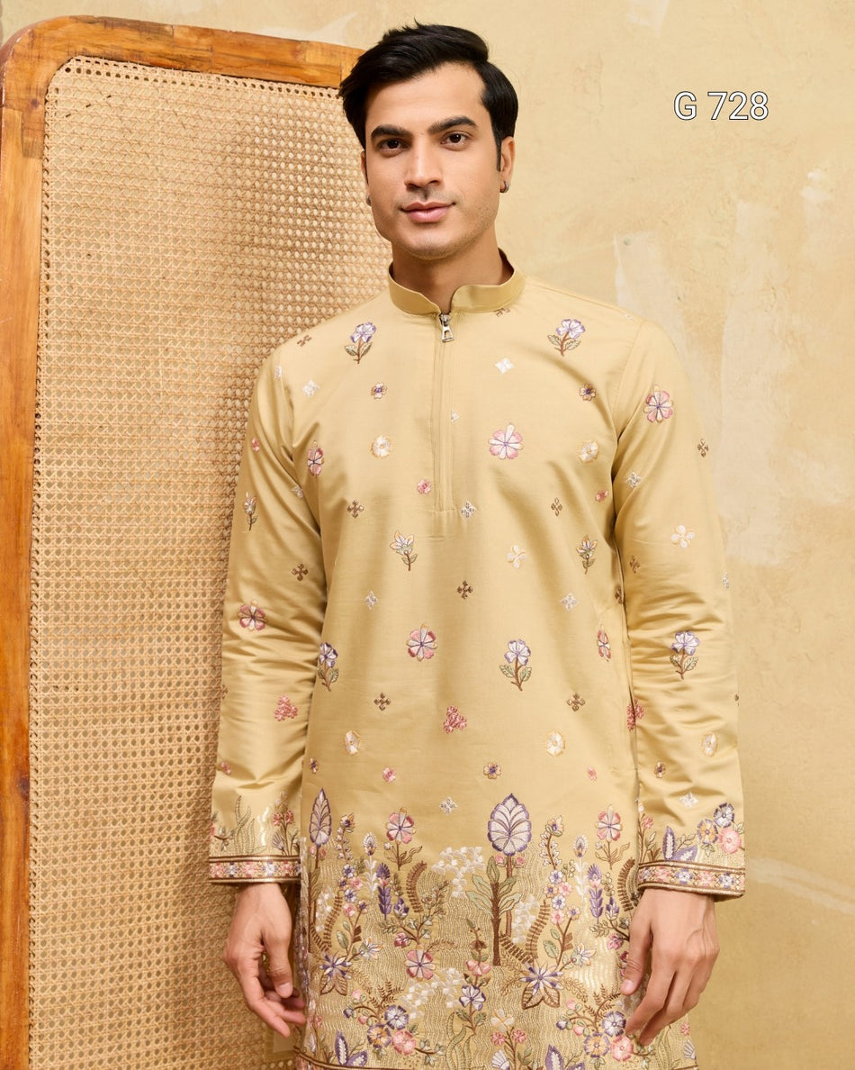 Wedding Special Men’s Embroidered Kurta Collection 2026- G 728