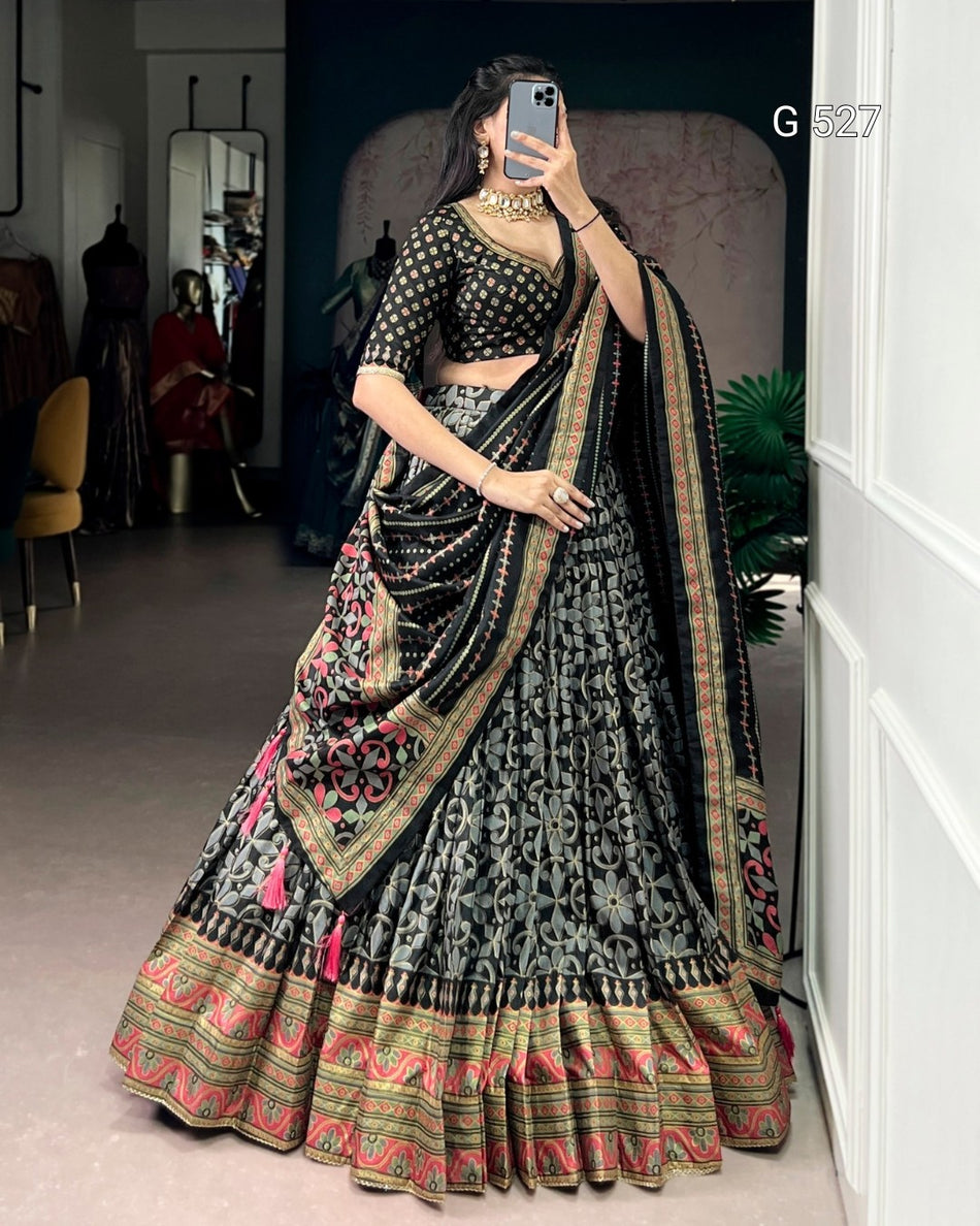 Beautiful Tasar Silk Lehenga for Festive Occasions - G 527