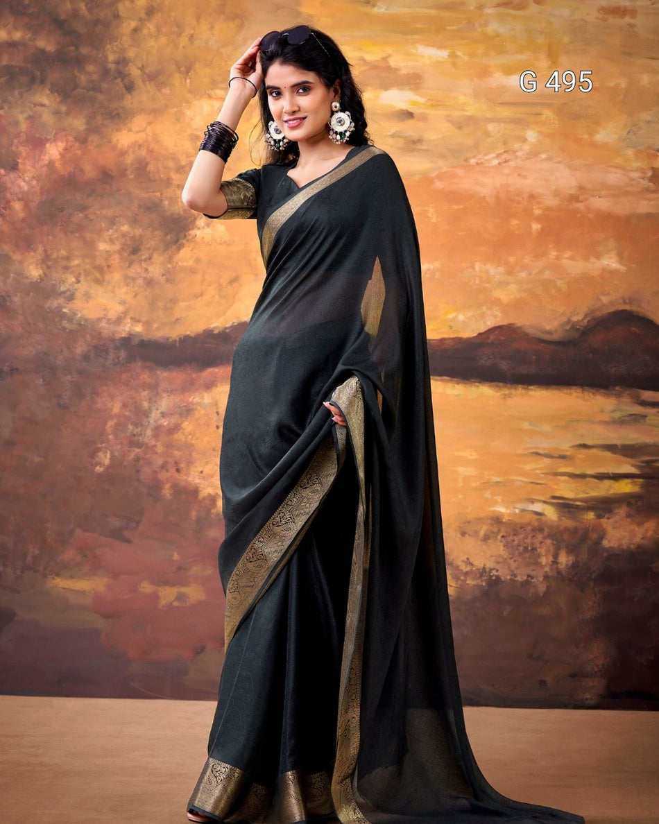 Graceful Marsh Mello Sarees with Comfortable Style - G 495