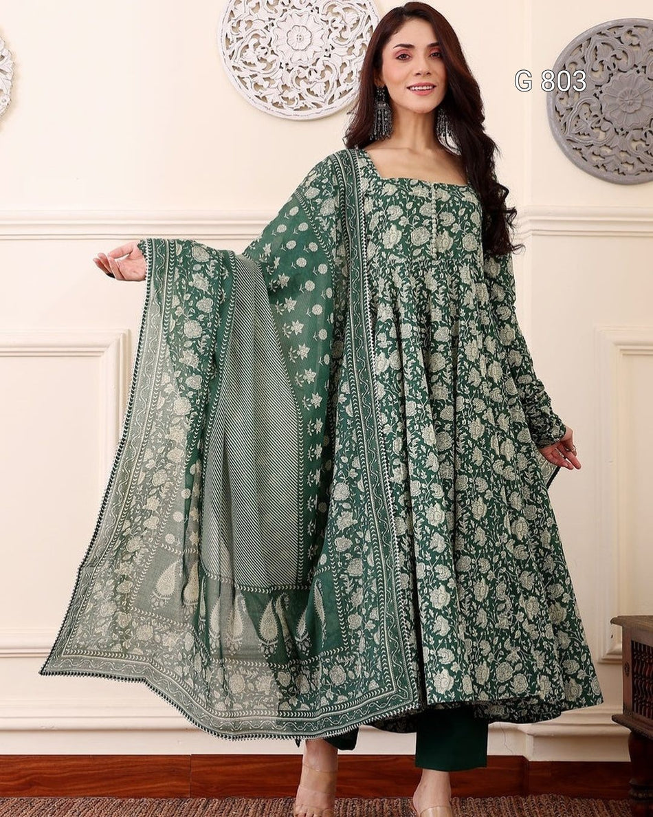 Elegant Rayon Suit Set with Matching Dupatta G 803
