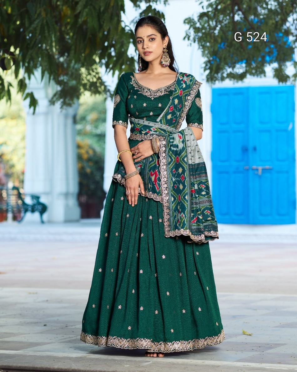 Graceful Vichitra Tussar Lehenga with Sophisticated Look -  G 524