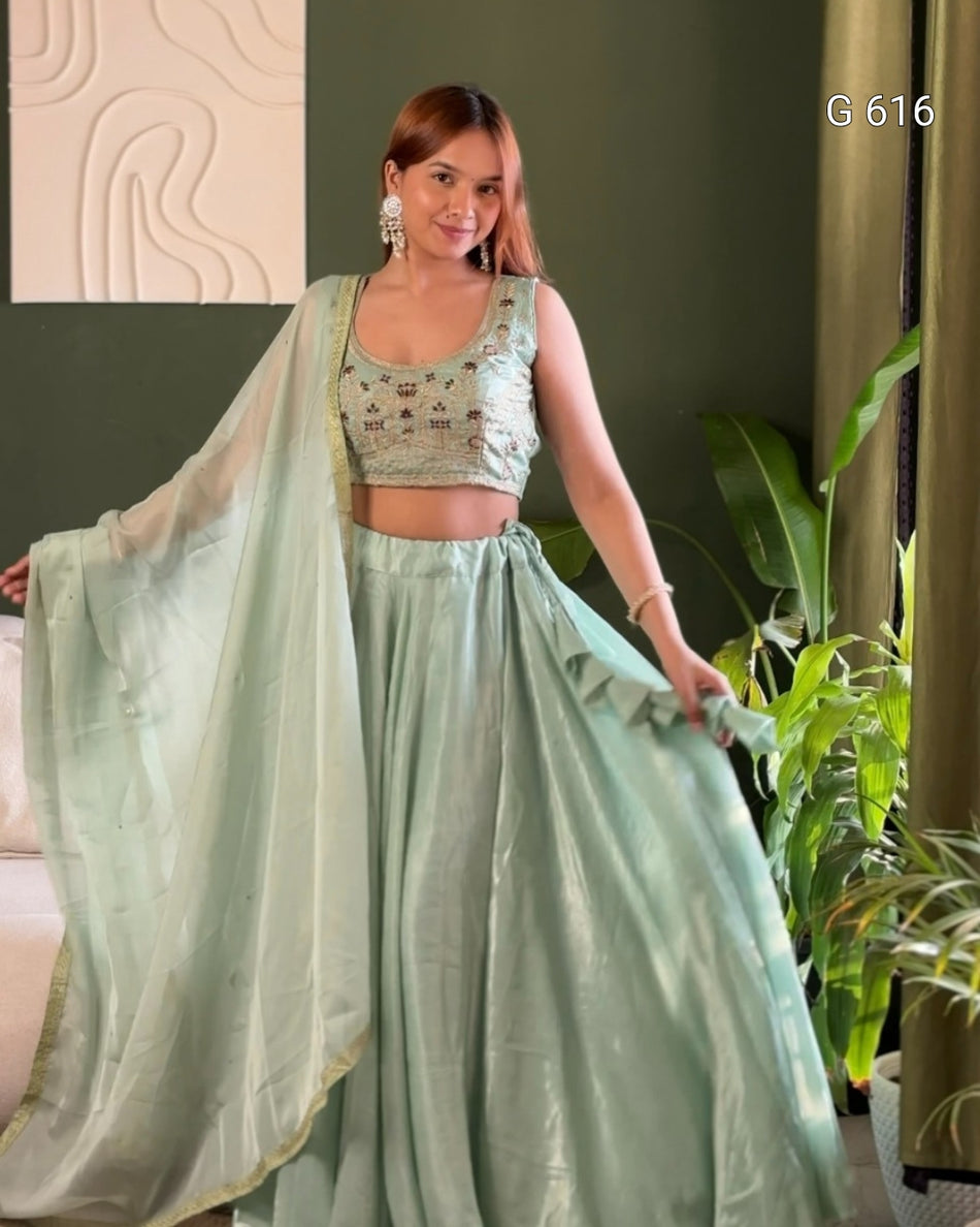 Beautiful Embroidered Lehenga for Celebrations - G 616