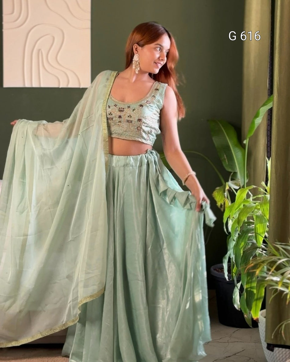 Beautiful Embroidered Lehenga for Celebrations - G 616