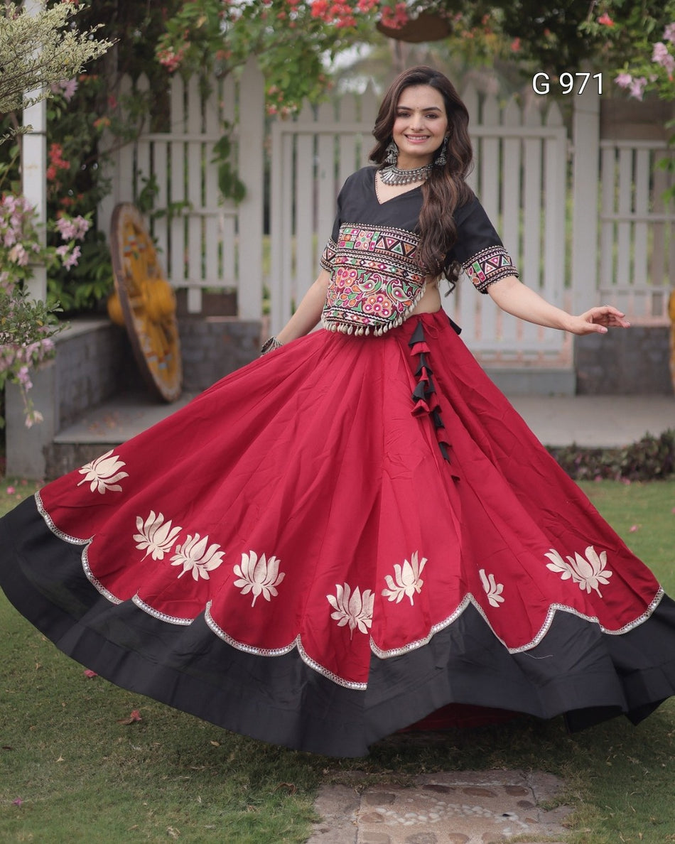 Traditional Roman Garba Wear Lehenga - G 971