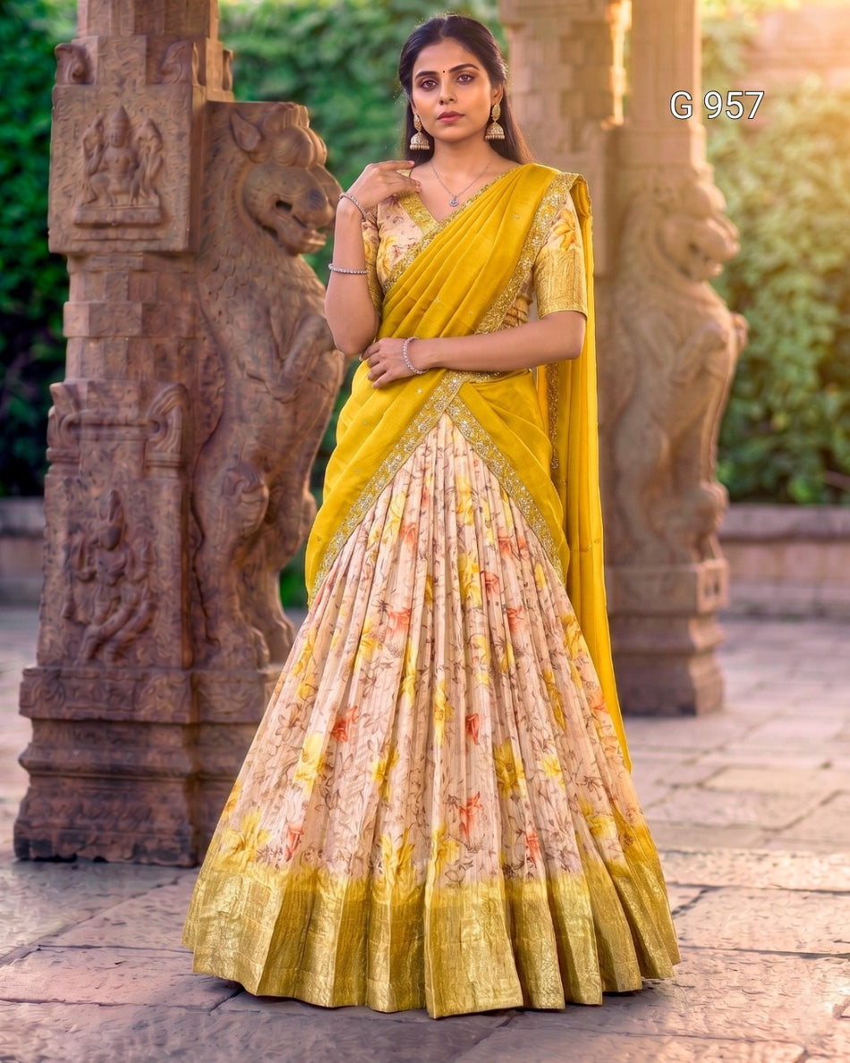 Luxury Kashmiri Dupatta Lehenga Set - G 957