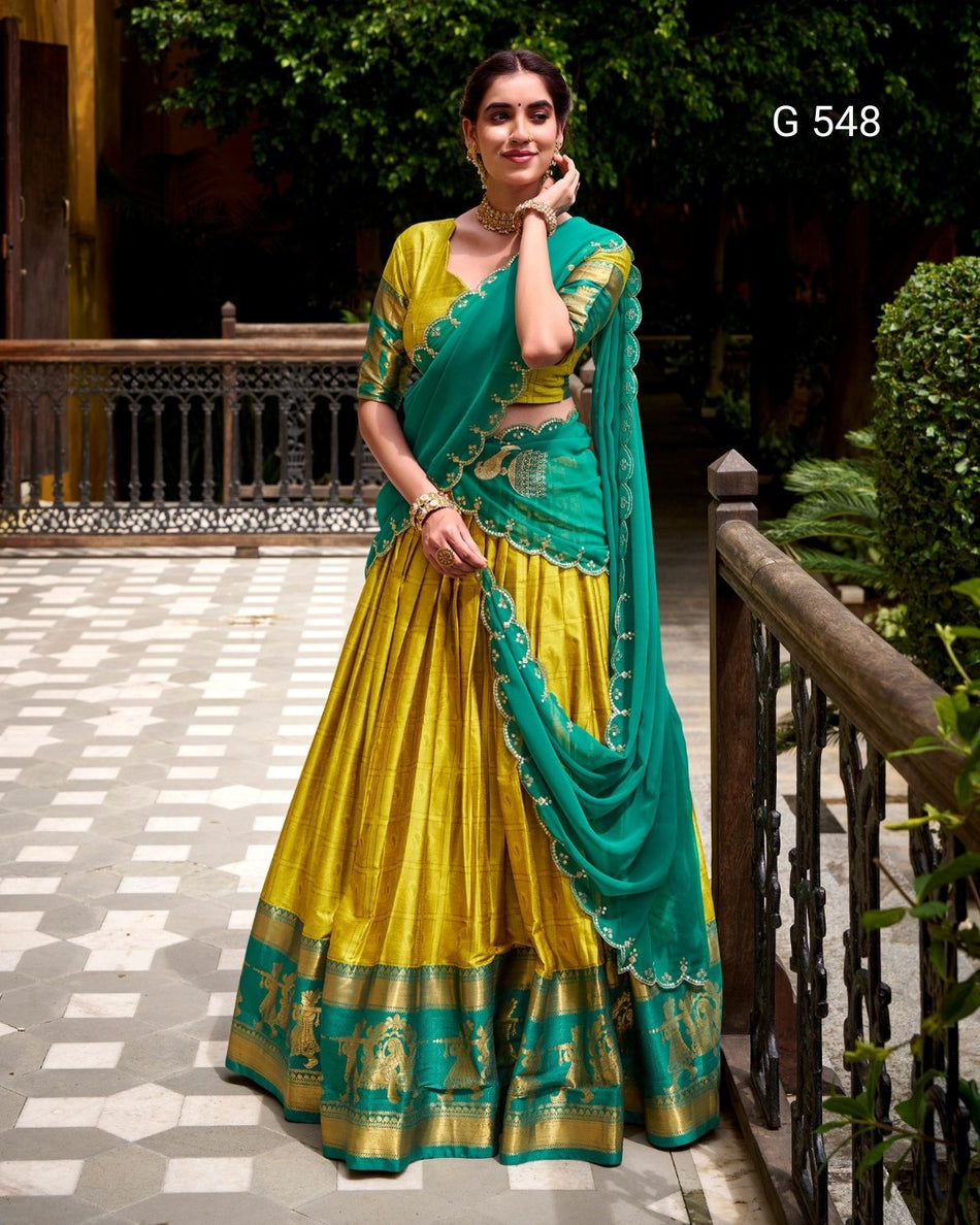 Graceful Poly Cotton Lehenga with Heritage Charm - G 548