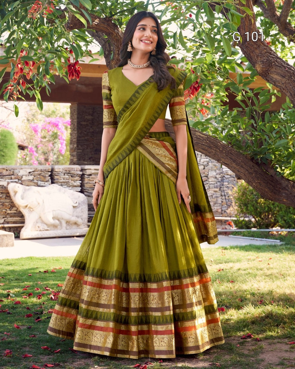 Pure Chanderi Lehenga with Zari Weaving Work – G 101