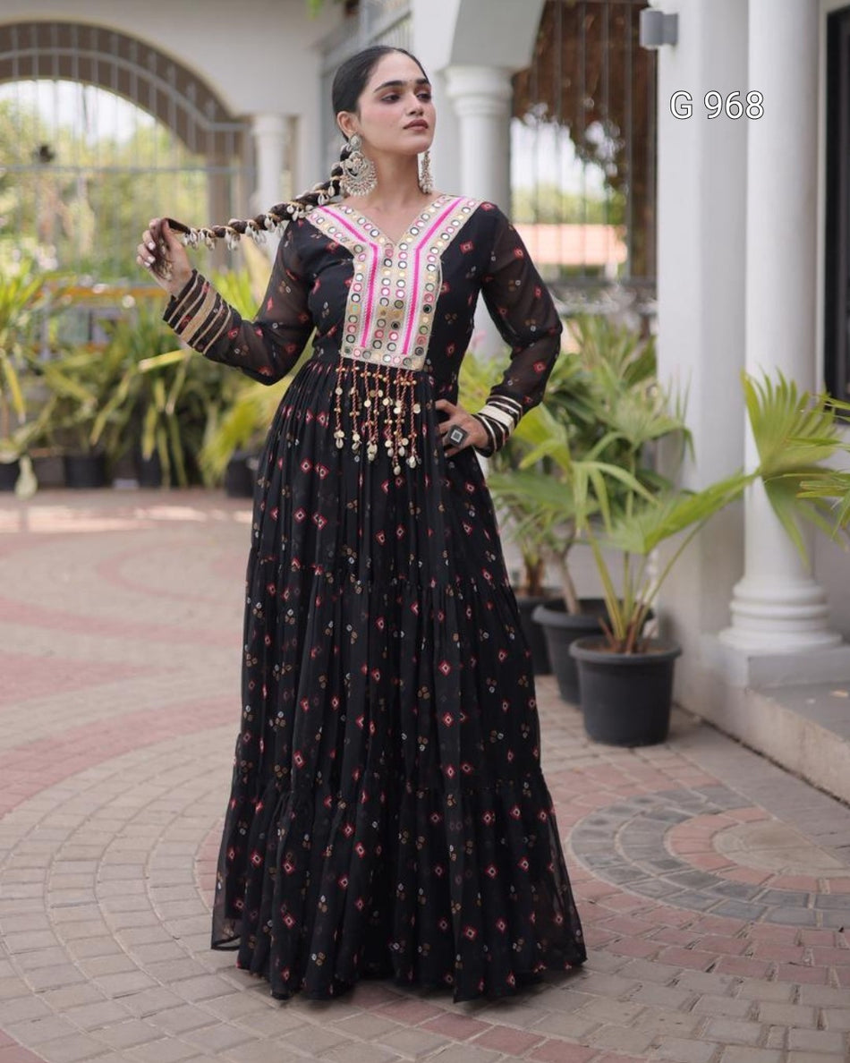 Kutchi Patchwork Garba Gown Collection - G 968