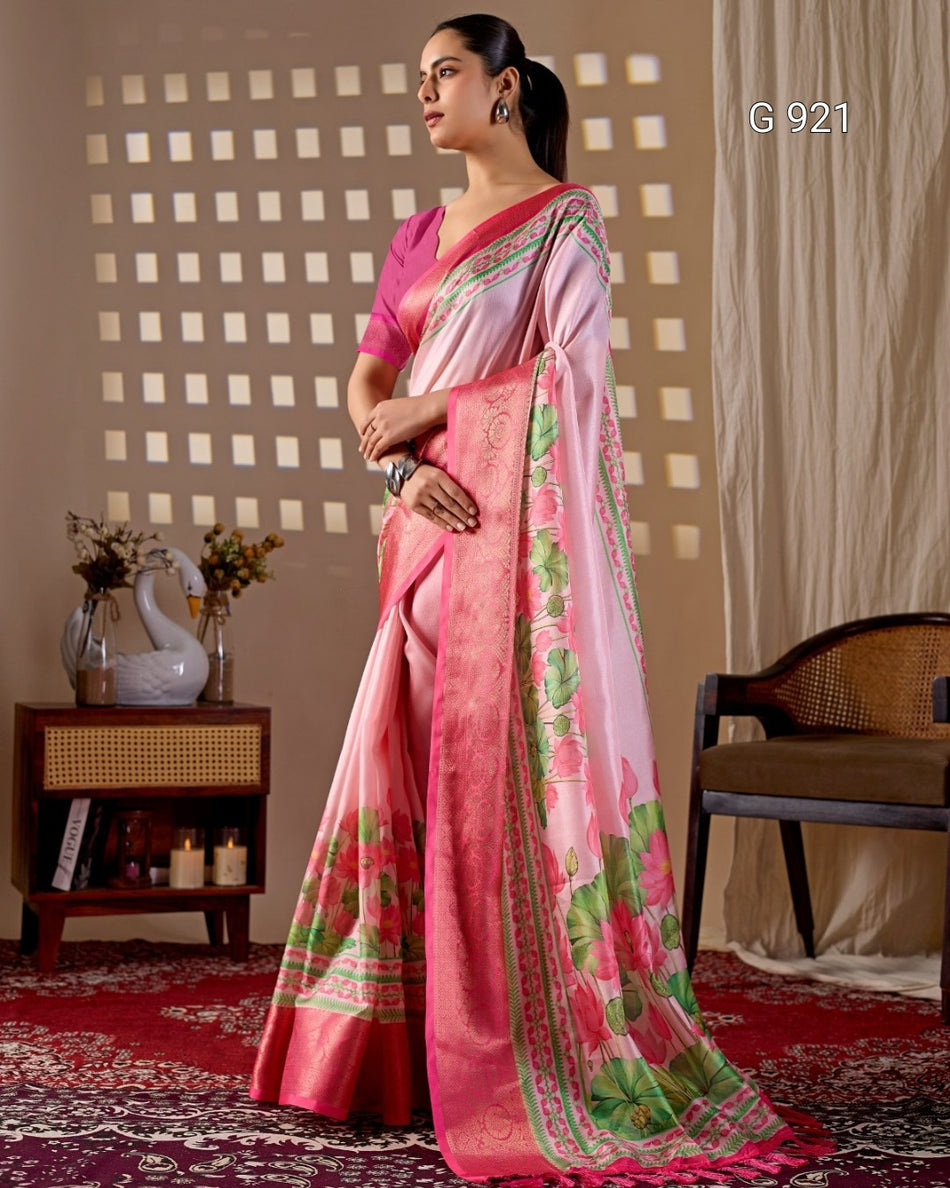 Traditional Woven Border Silk Saree - G 921