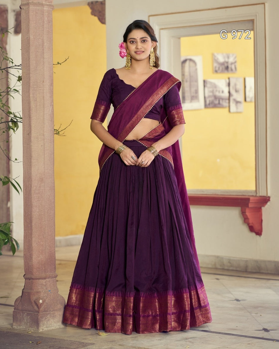 Traditional South Poly Cotton Lehenga - G 972