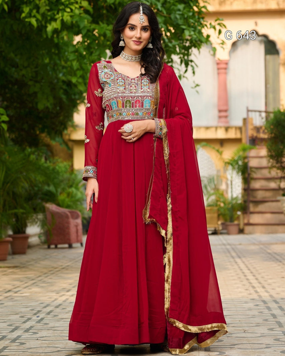 Premium Embroidered Gown for Party Wear Celebrations G 643