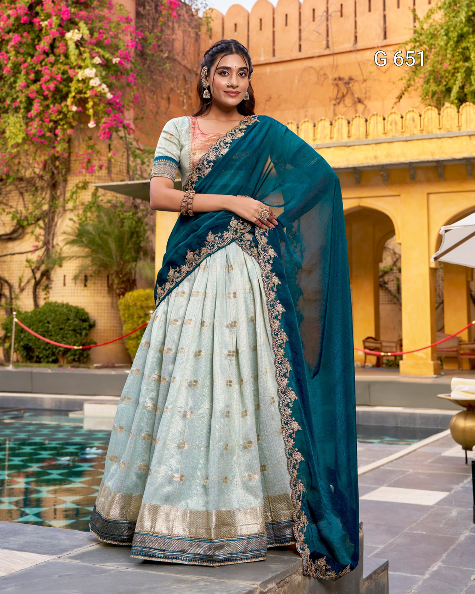 Graceful Wedding Lehenga with Elegant Pastel Tones  G 651