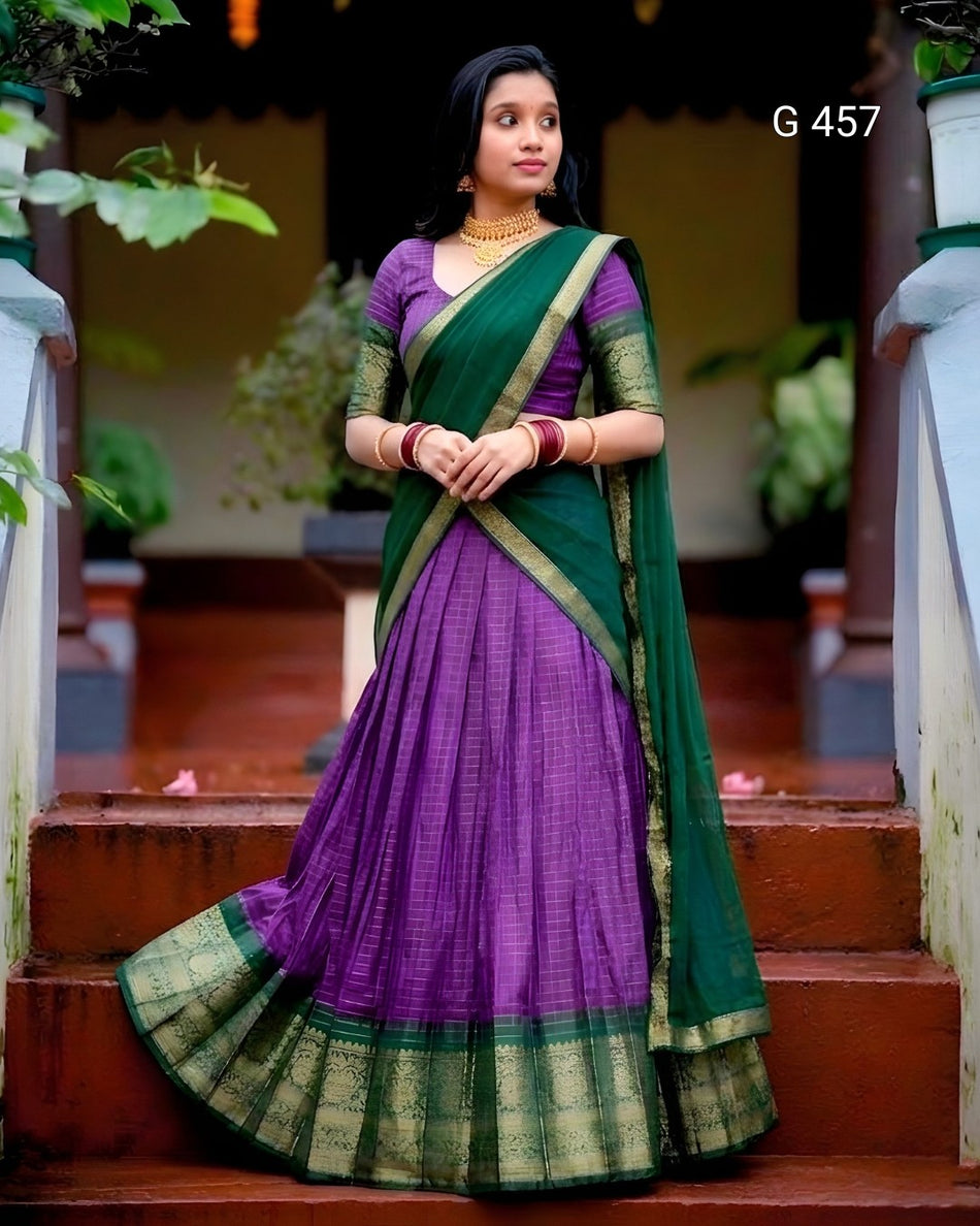 Designer Dola Chex Lehenga with Georgette Dupatta - G 457