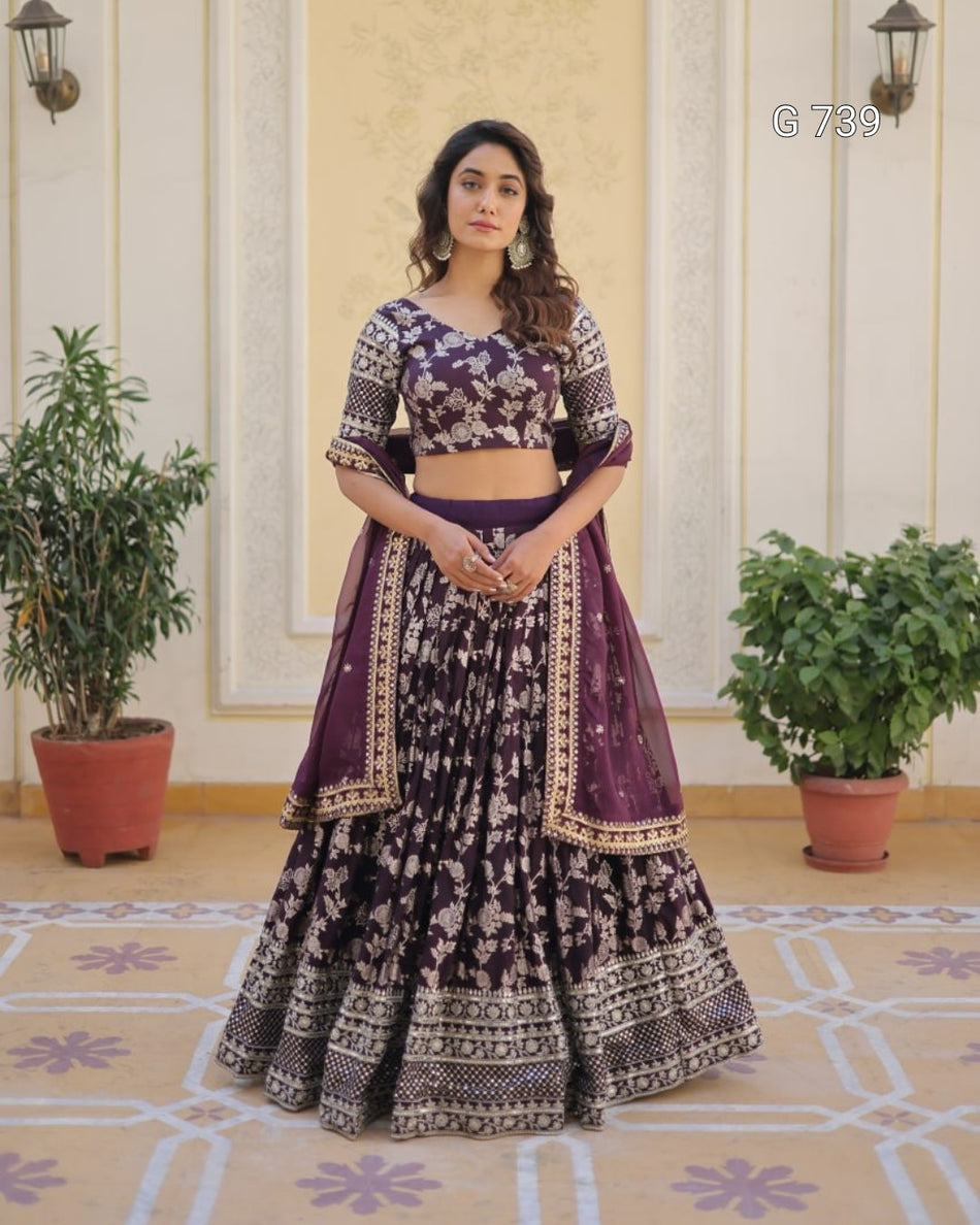 Luxurious Festive Lehenga for Wedding Functions G 739