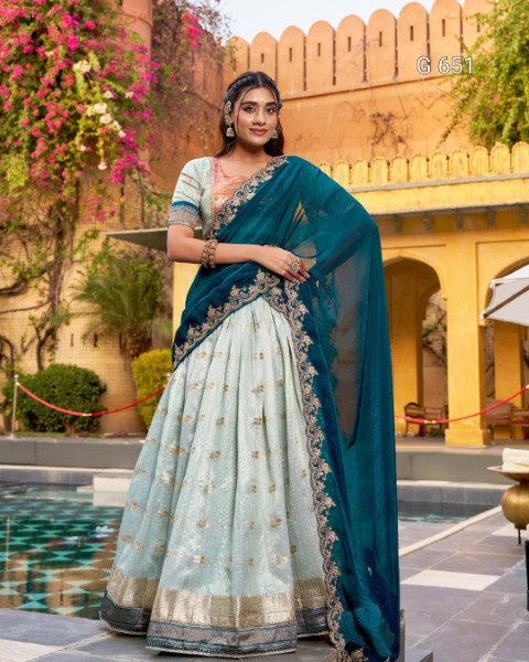 Graceful Wedding Lehenga with Elegant Pastel Tones  G 651