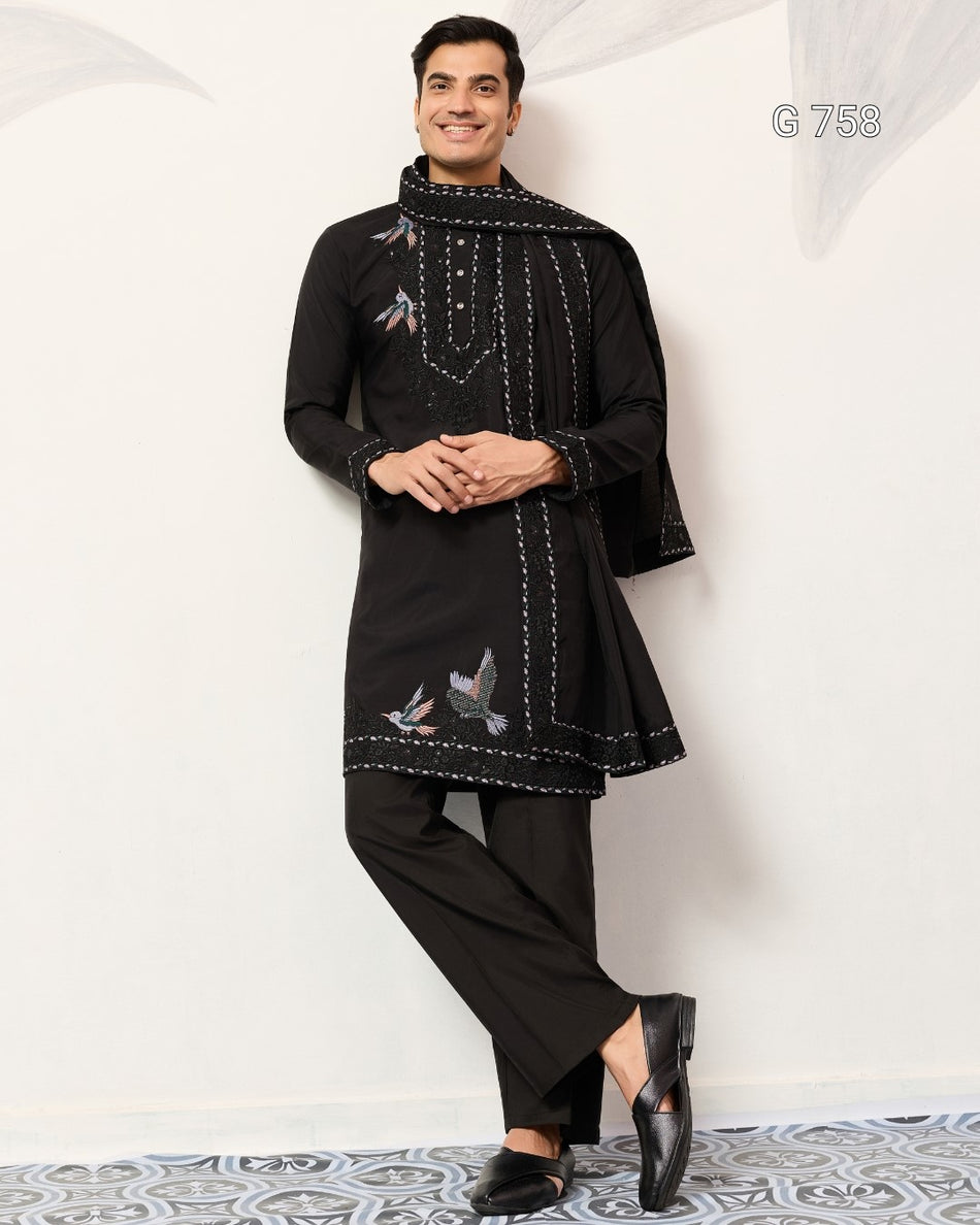 Premium Mens Kurta with Designer Dupatta - G 758