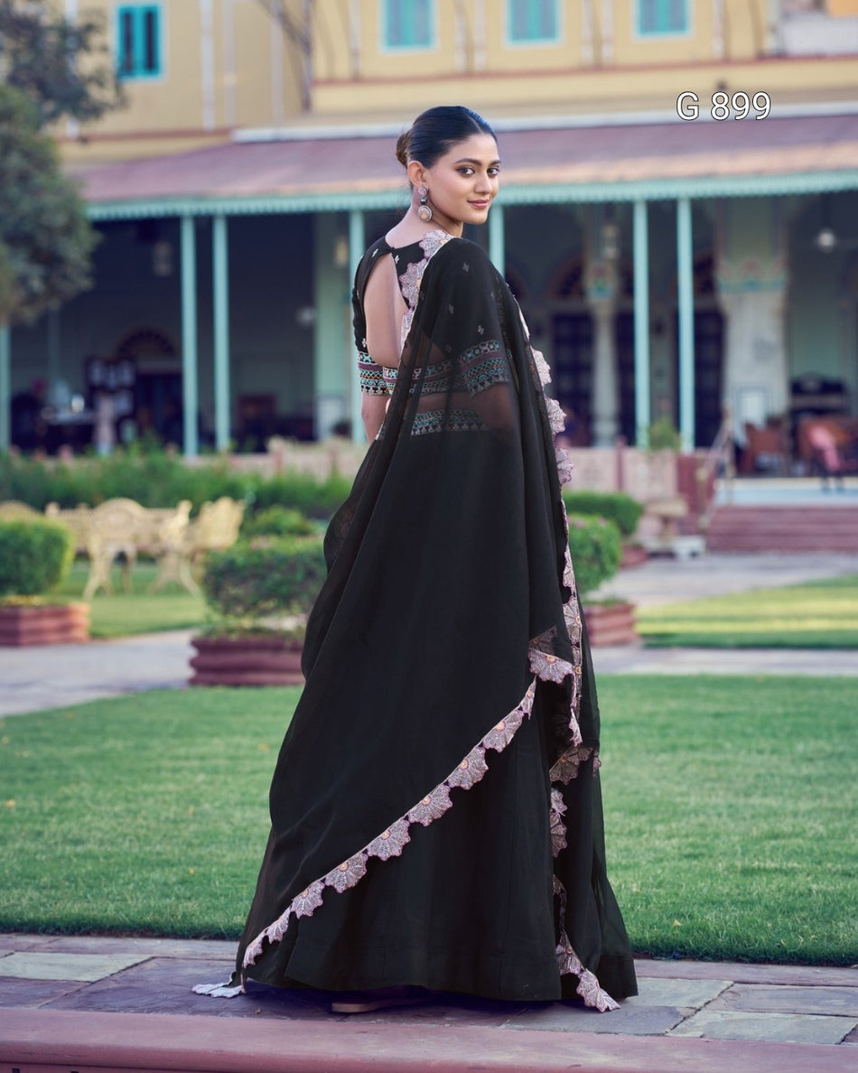 Luxury Black Lehenga for Special Occasions G 899