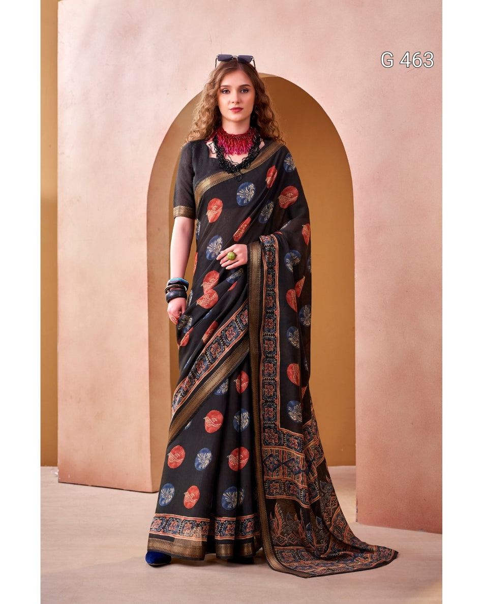 Graceful PV Chanderi Sarees with Lightweight Feel - G 463