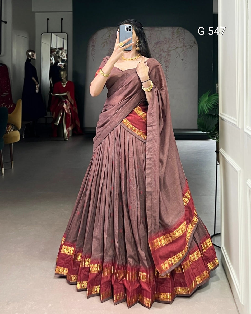 Beautiful Chanderi Cotton Lehenga for Festive Occasions - G 547