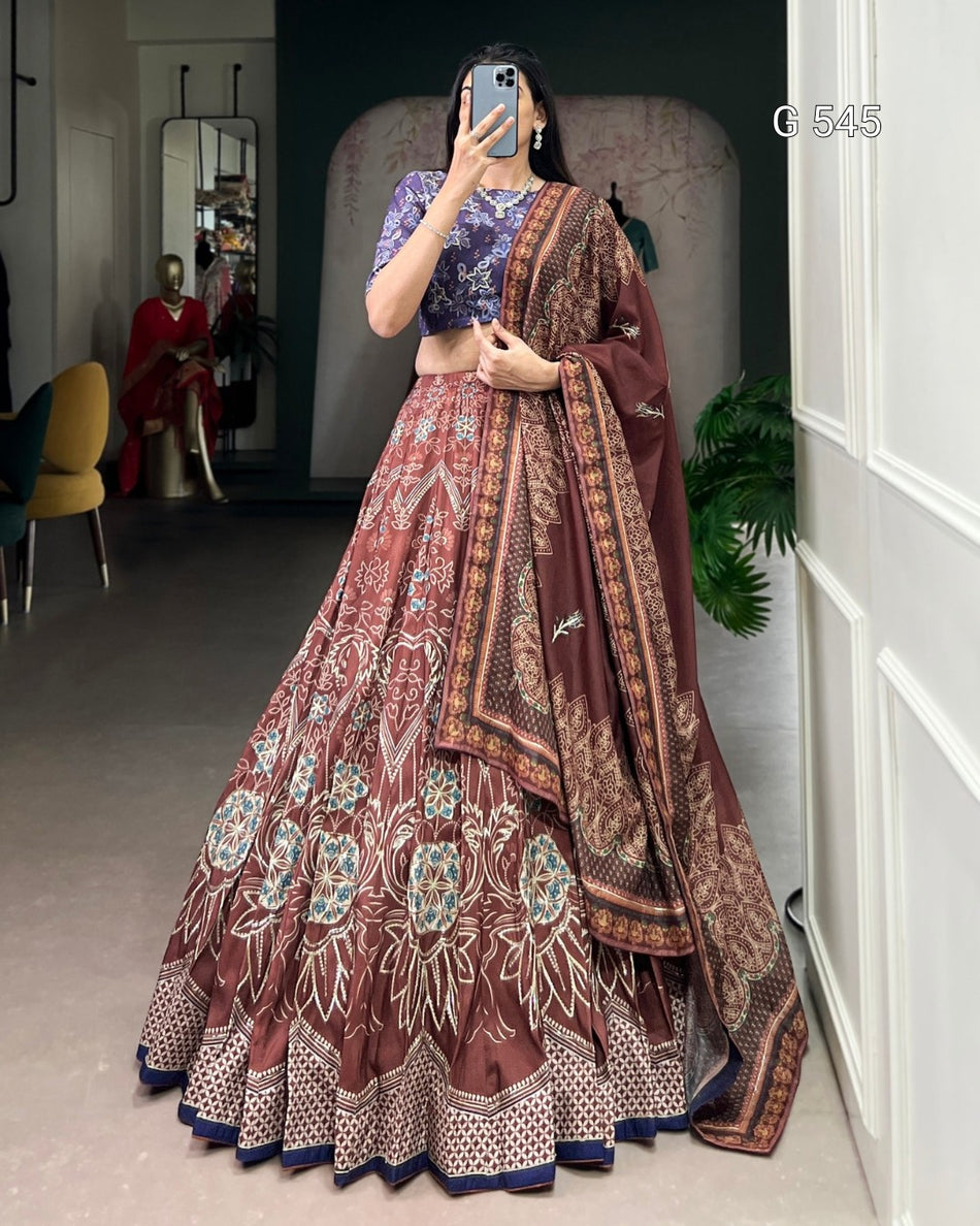 Designer Vaishali Silk Lehenga with Elegant Detailing - G 545