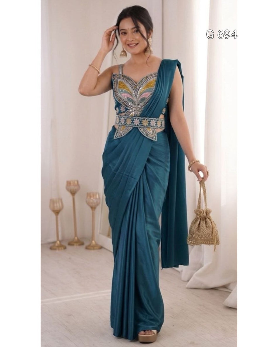 Fashionable Ready To Wear Saree with Elegance G 694