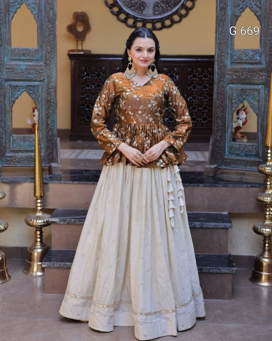 Luxurious Embroidered Lehenga Set for Special Occasions G 669
