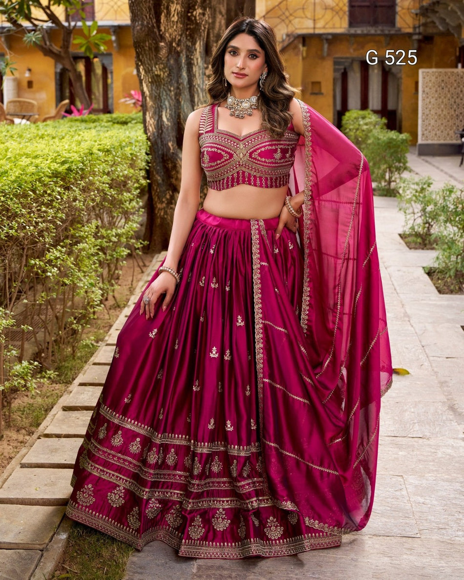 Classic Rangoli Lehenga with Rich Embroidery Design - G 525