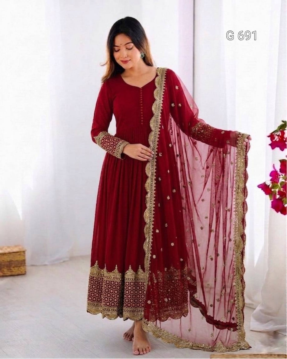 Luxurious Sequence Work Anarkali with Ethnic Charm - G 691