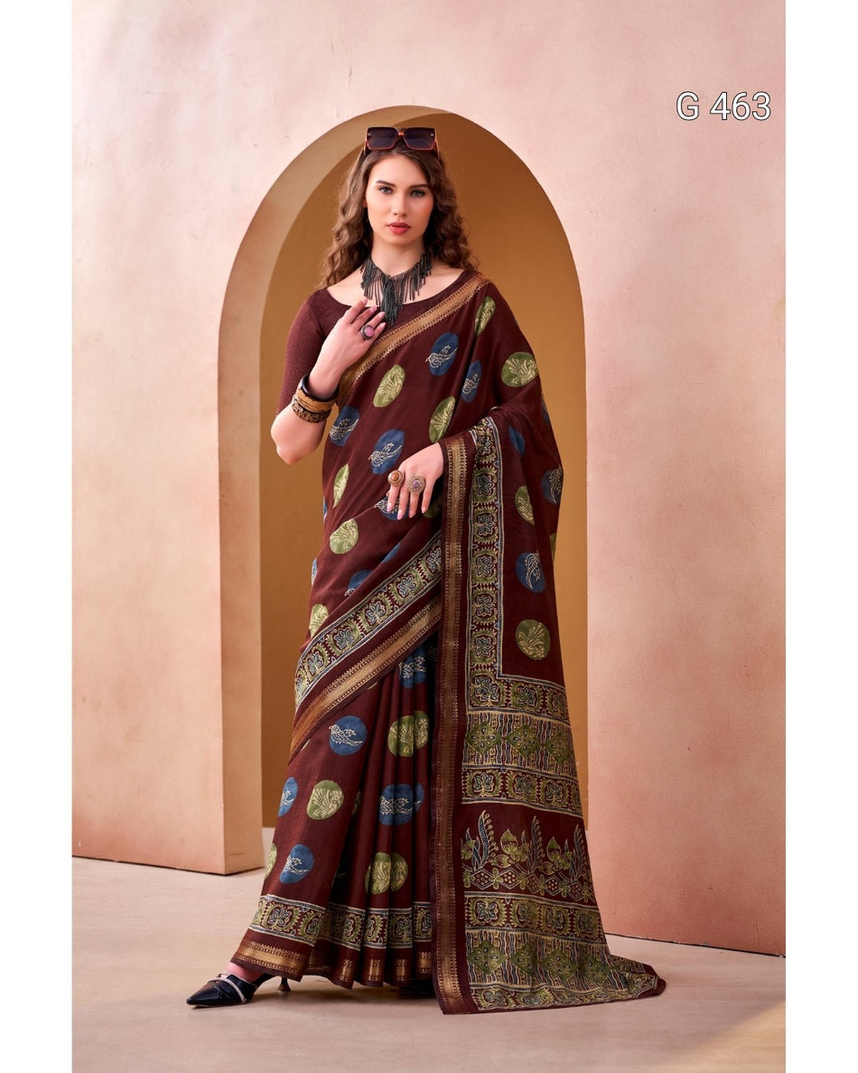 Graceful PV Chanderi Sarees with Lightweight Feel - G 463