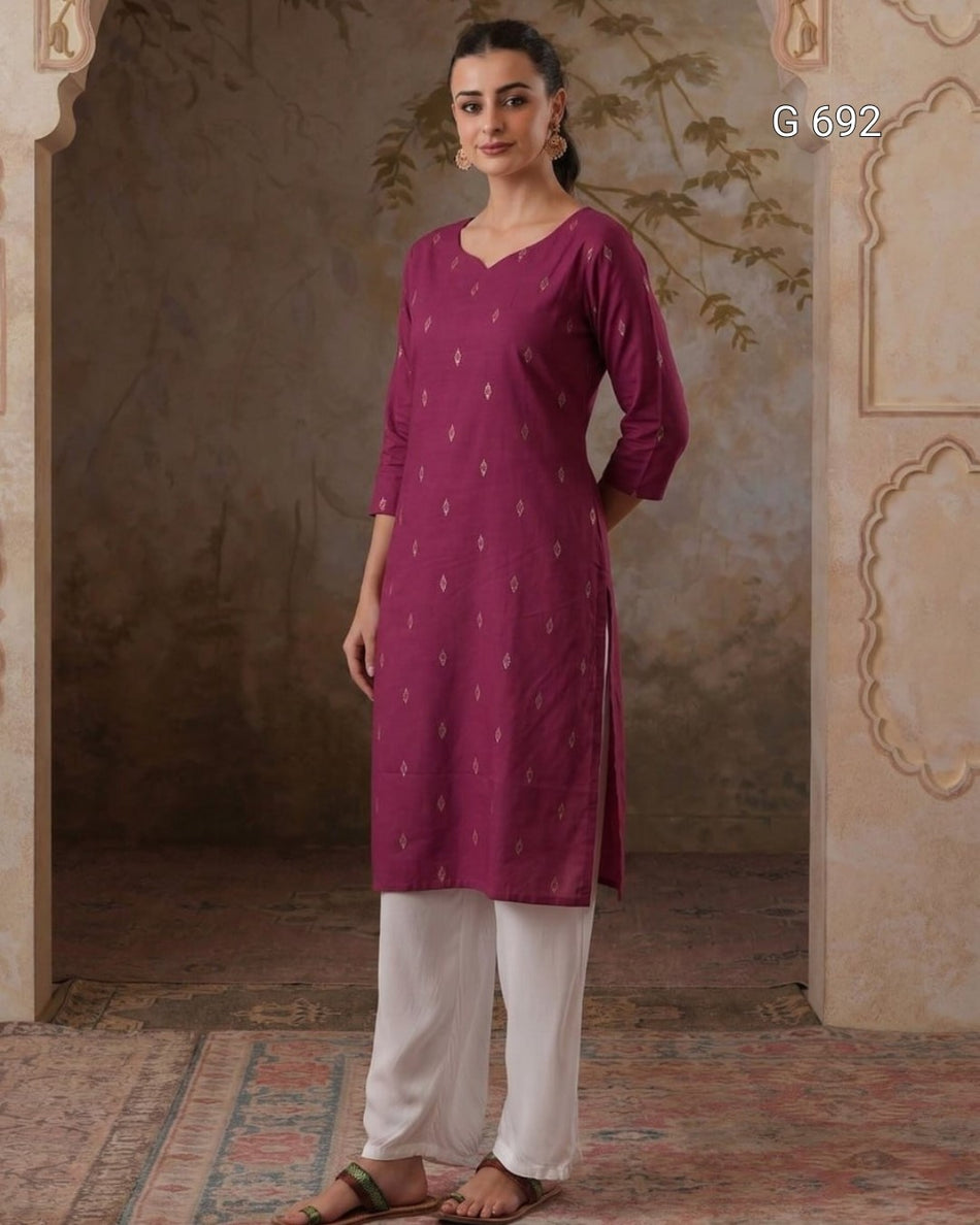 Festive Wear Jacquard Kurti for Women G 692