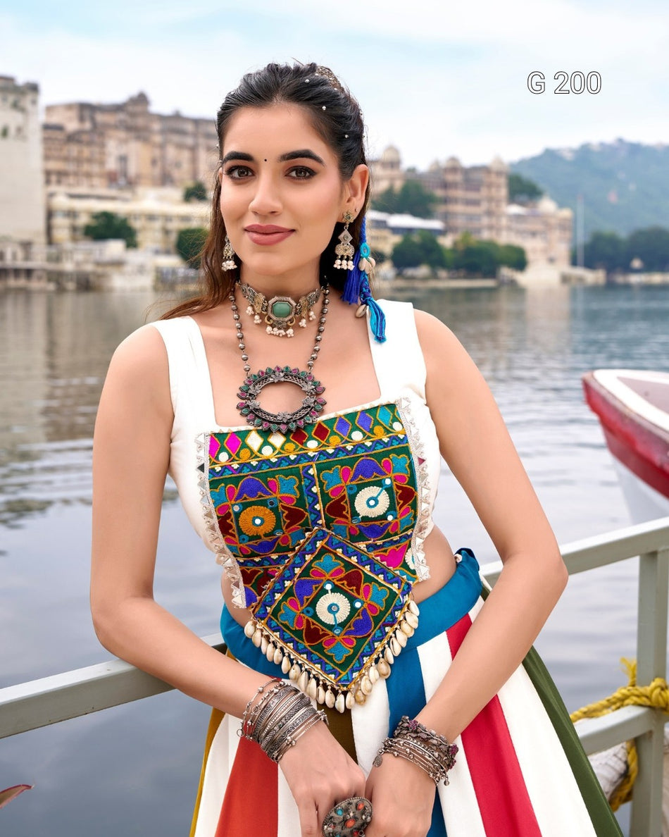 Multi Pure Rayon Lehenga with Gota Patti Lace Touch Up and Original Mirror Gamthi Work – G 200 Multi