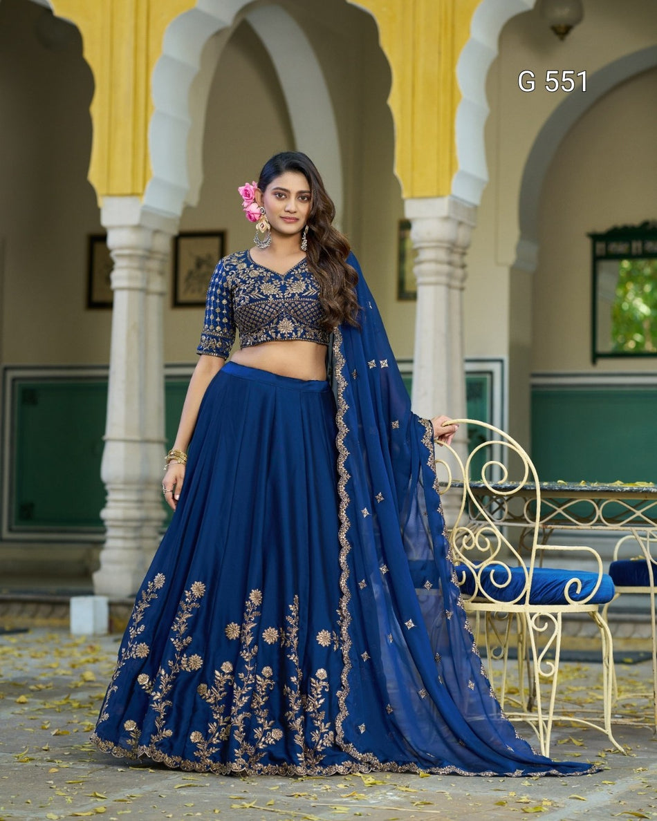 Premium Rangoli Silk Lehenga with Sequin Detail -  G 551