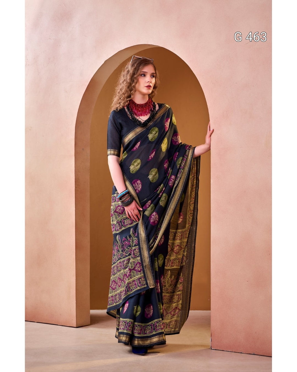 Graceful PV Chanderi Sarees with Lightweight Feel - G 463