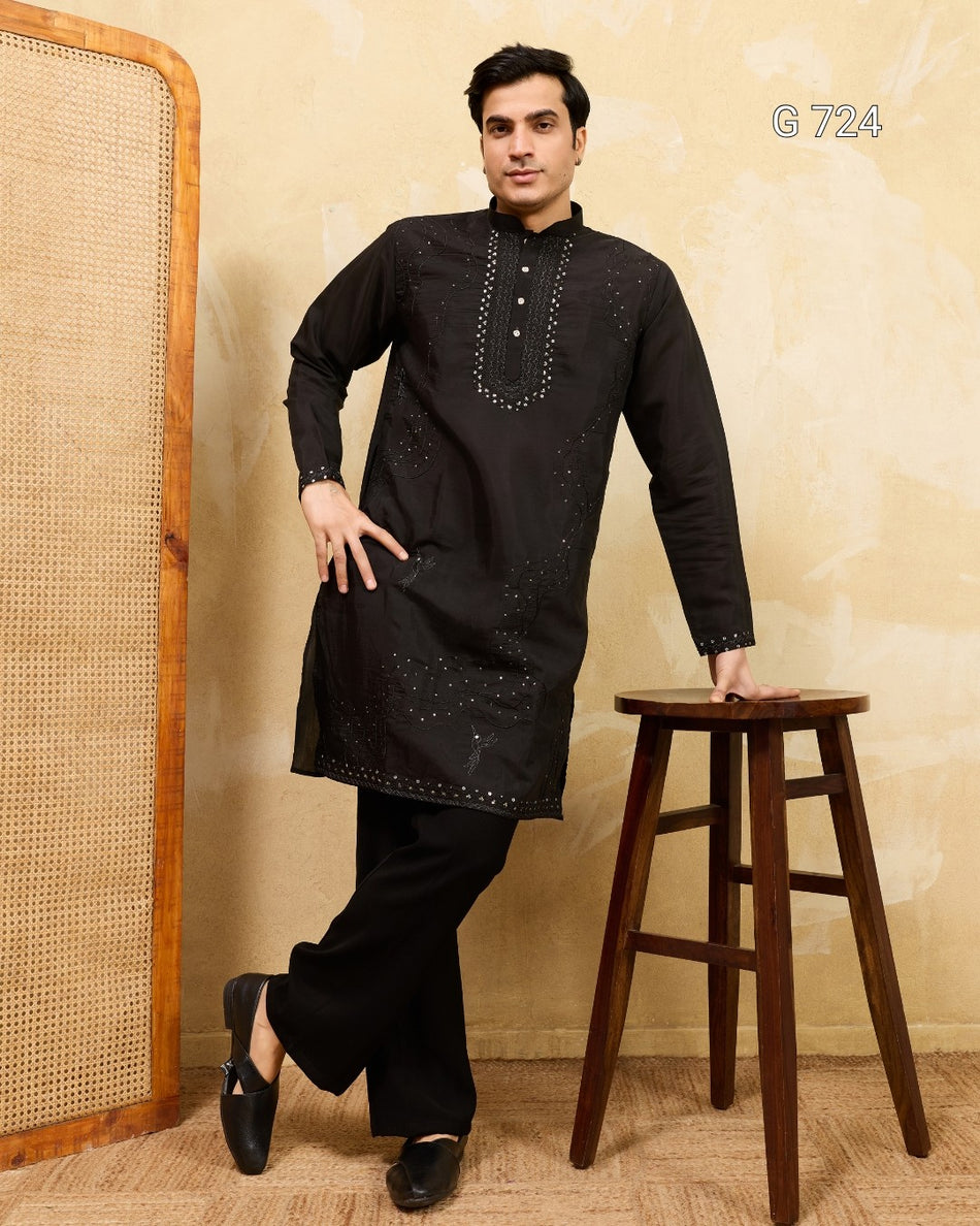 Graceful Ethnic Kurta with Timeless Festive Charm - G 724