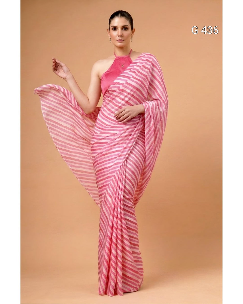 Graceful Printed Satin Saree Collection - G 436