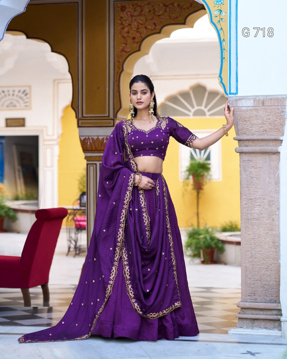 Elegant Festive Outfit with Regal Designer Appeal G 718