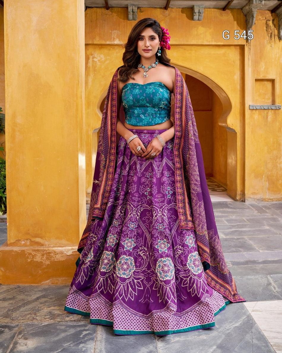 Designer Vaishali Silk Lehenga with Elegant Detailing - G 545