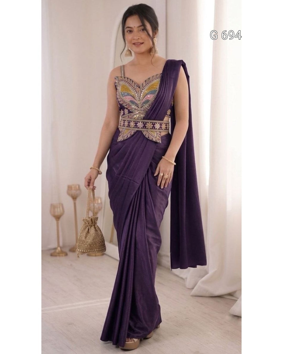 Fashionable Ready To Wear Saree with Elegance G 694