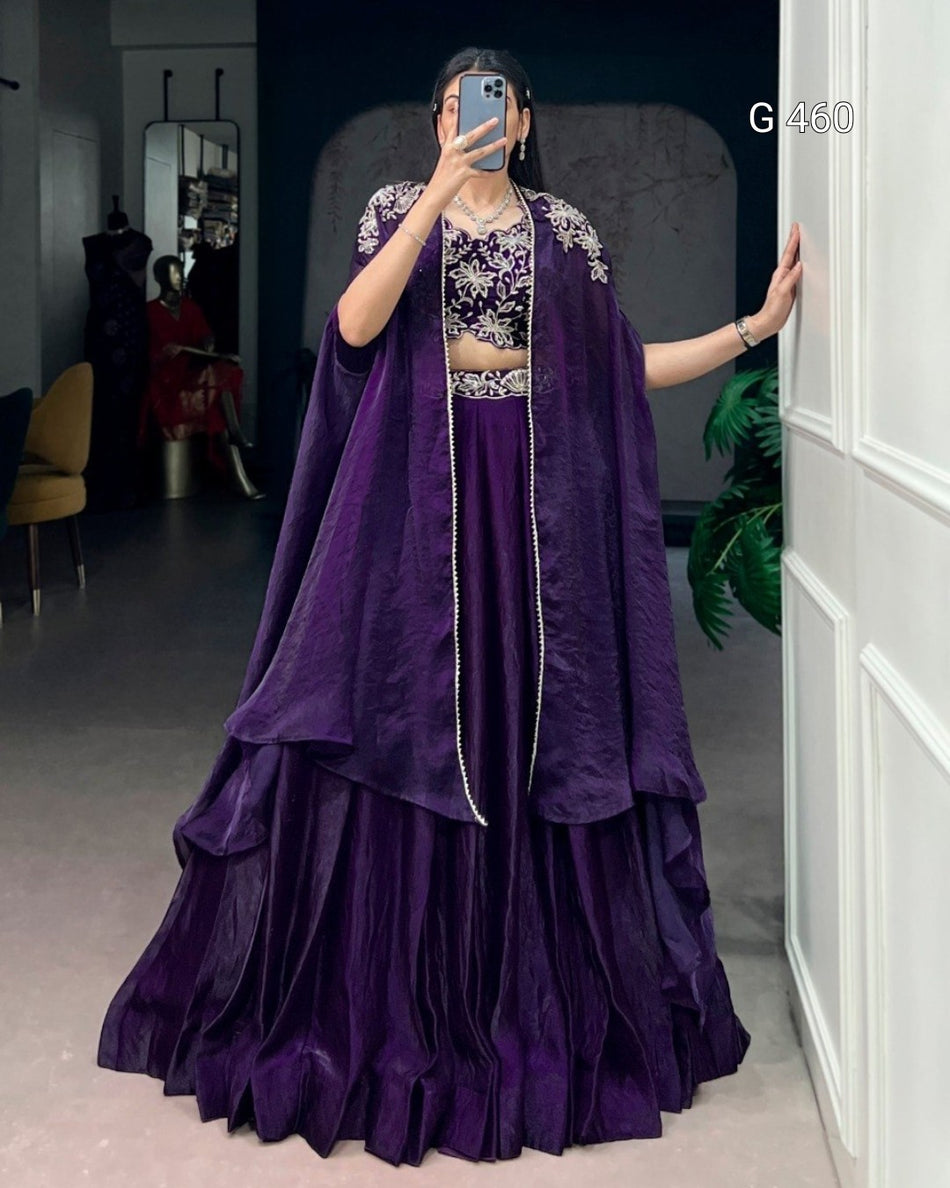 Modern Cape Lehenga with Ethnic Elegance - G 460