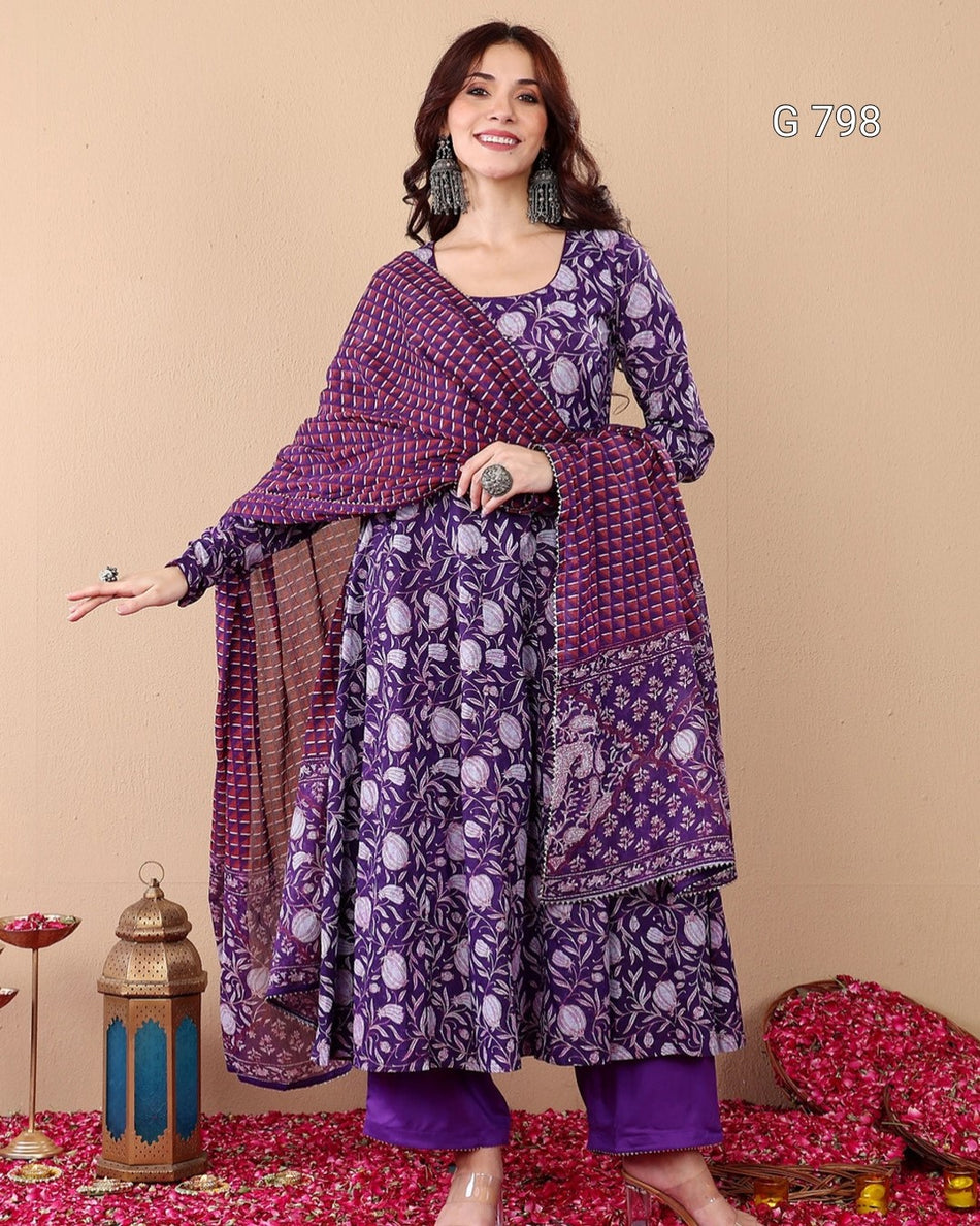 Designer Rayon Kurti Pant Dupatta for Women G 798